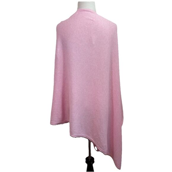 Hannah Rose Cotton & Cashmere Blend Pink Shell Buttons Wrap Shawl Scarf Cottage - Picture 3 of 6